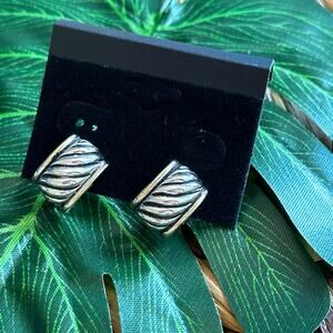BOGO FREE TWO TONE POST MODERNIST EARRINGS
